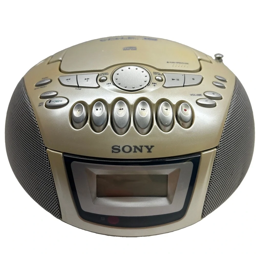 Sony CFD-E75 Boombox CD Player AM/FM Radio Cassette Tested w Power Cord ‼️READ